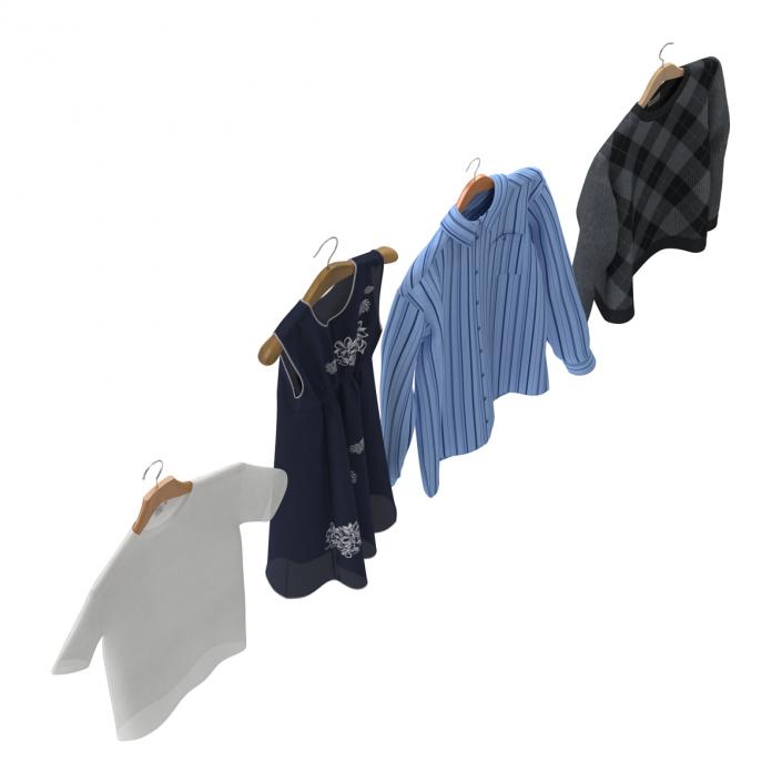 Clothes on Hangers Collection 3D model