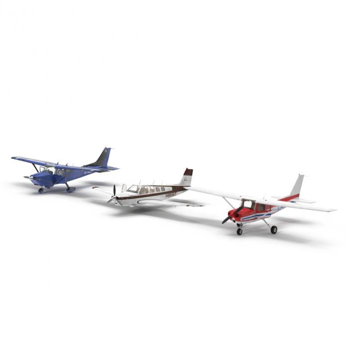 Private Airplanes Rigged Collection 2 3D