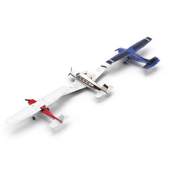 Private Airplanes Rigged Collection 2 3D