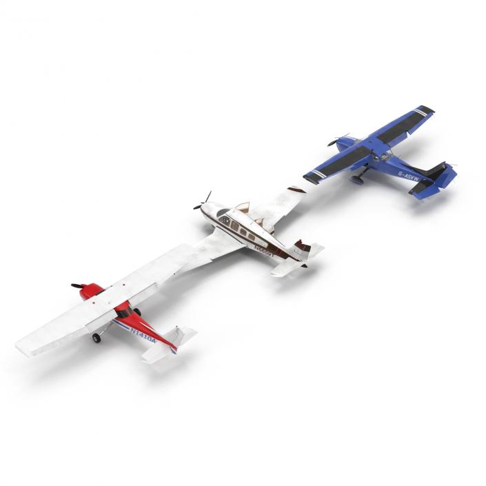 Private Airplanes Rigged Collection 2 3D