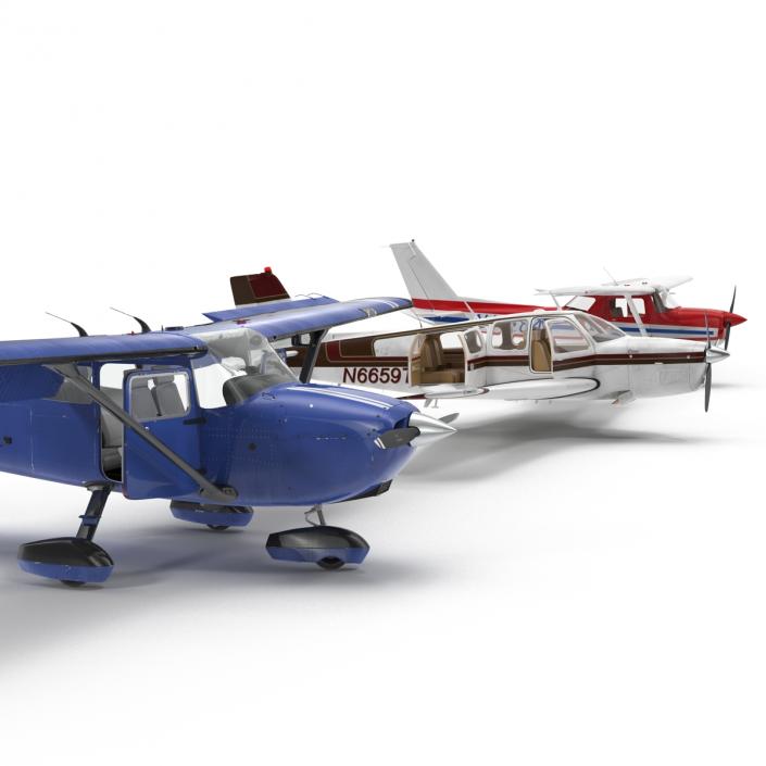 Private Airplanes Rigged Collection 2 3D