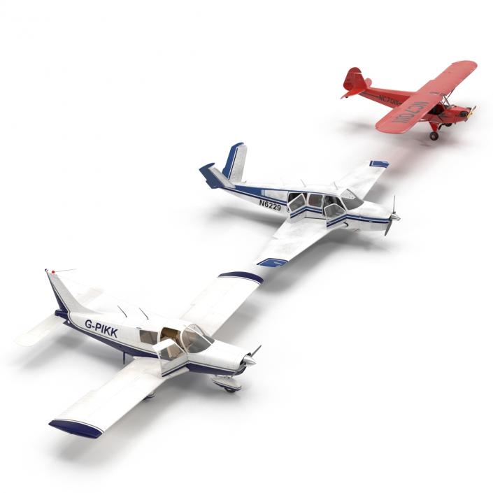 Private Airplanes Rigged Collection 2 3D