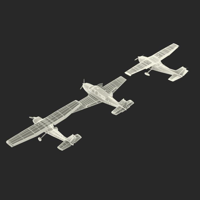 Private Airplanes Rigged Collection 2 3D