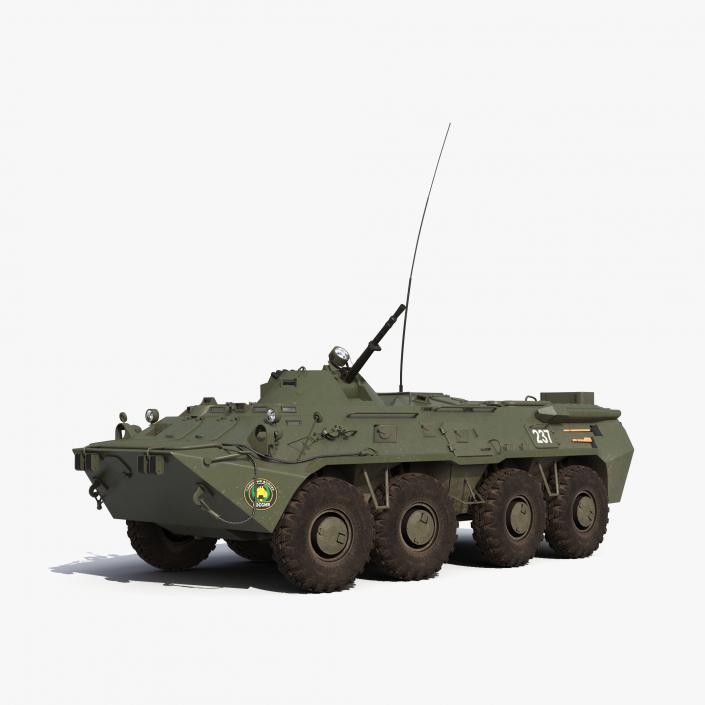 3D Amphibious Armoured Personnel Carrier BTR-80 Rigged