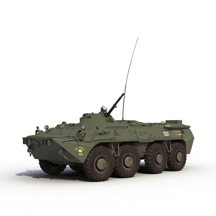 3D Amphibious Armoured Personnel Carrier BTR-80 Rigged