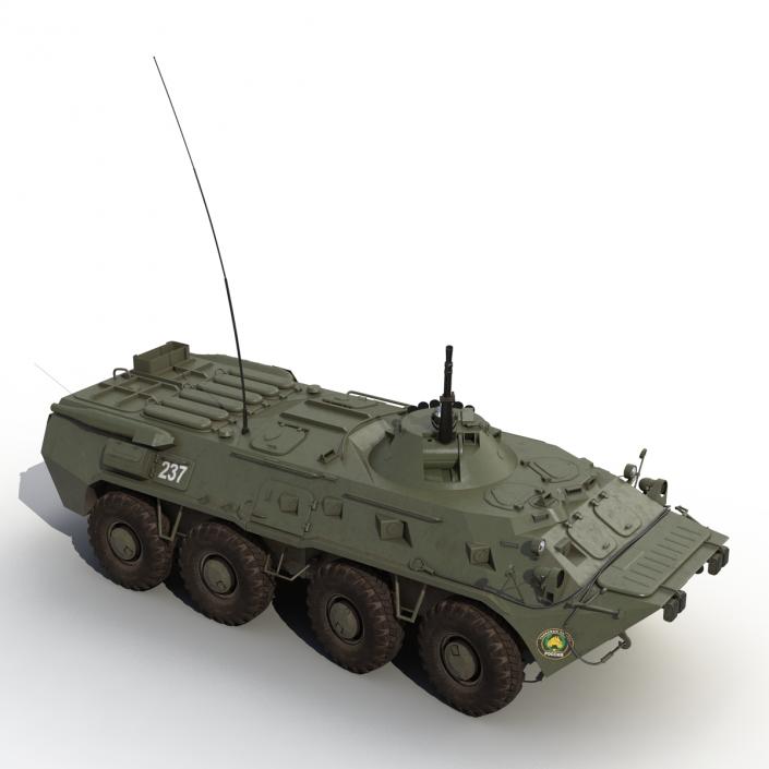 3D Amphibious Armoured Personnel Carrier BTR-80 Rigged