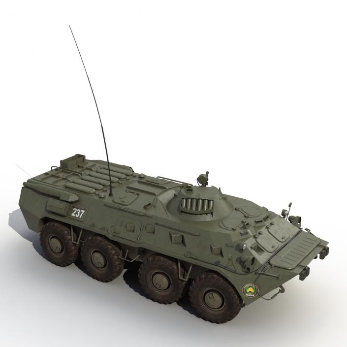 3D Amphibious Armoured Personnel Carrier BTR-80 Rigged