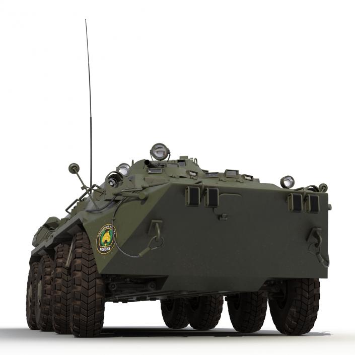 3D Amphibious Armoured Personnel Carrier BTR-80 Rigged