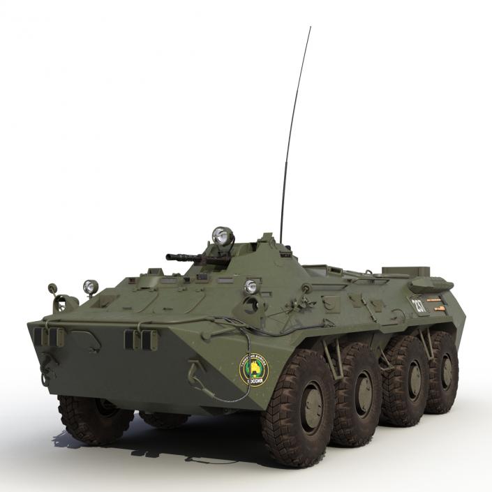 3D Amphibious Armoured Personnel Carrier BTR-80 Rigged