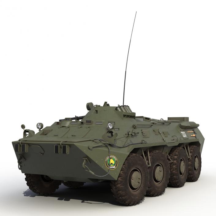 3D Amphibious Armoured Personnel Carrier BTR-80 Rigged