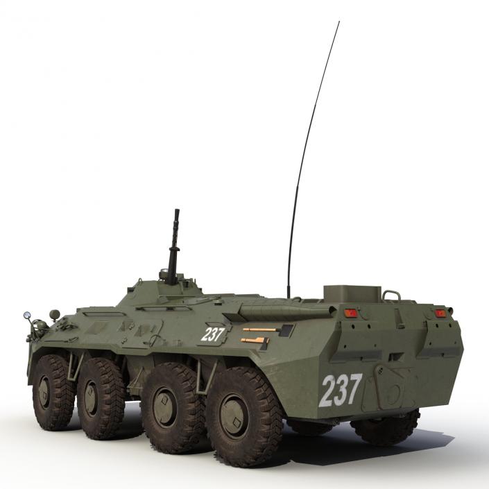 3D Amphibious Armoured Personnel Carrier BTR-80 Rigged