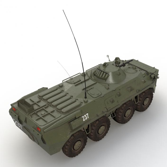 3D Amphibious Armoured Personnel Carrier BTR-80 Rigged