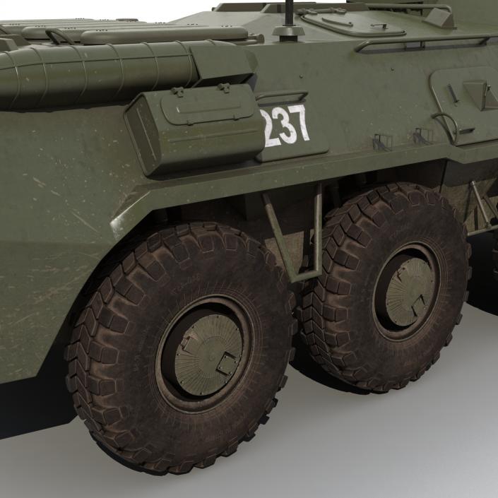 3D Amphibious Armoured Personnel Carrier BTR-80 Rigged