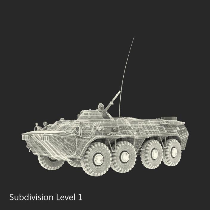 3D Amphibious Armoured Personnel Carrier BTR-80 Rigged