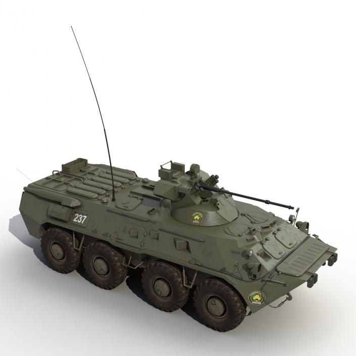 Amphibious Armoured Personnel Carrier BTR 80A Rigged 3D