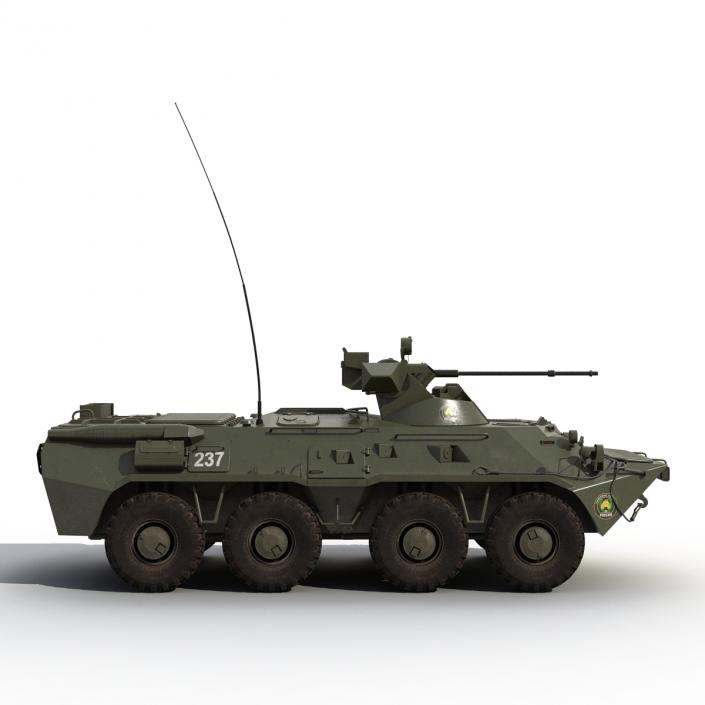 Amphibious Armoured Personnel Carrier BTR 80A Rigged 3D