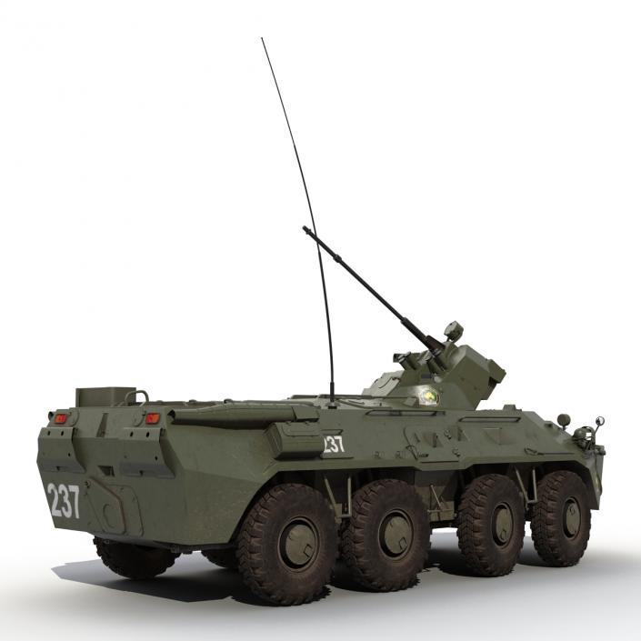 Amphibious Armoured Personnel Carrier BTR 80A Rigged 3D