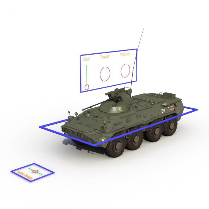 3D Rigged Russian Military Vehicles Collection model