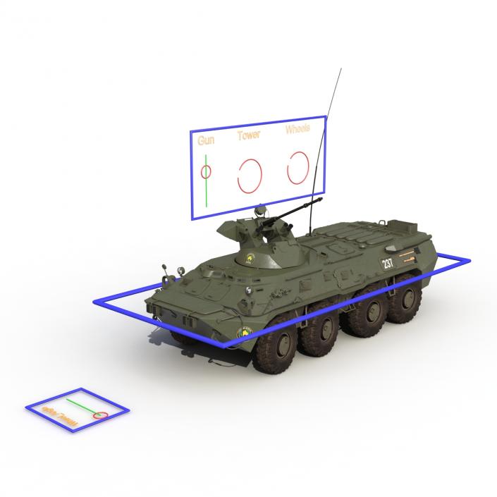 3D Rigged Russian Military Vehicles Collection model