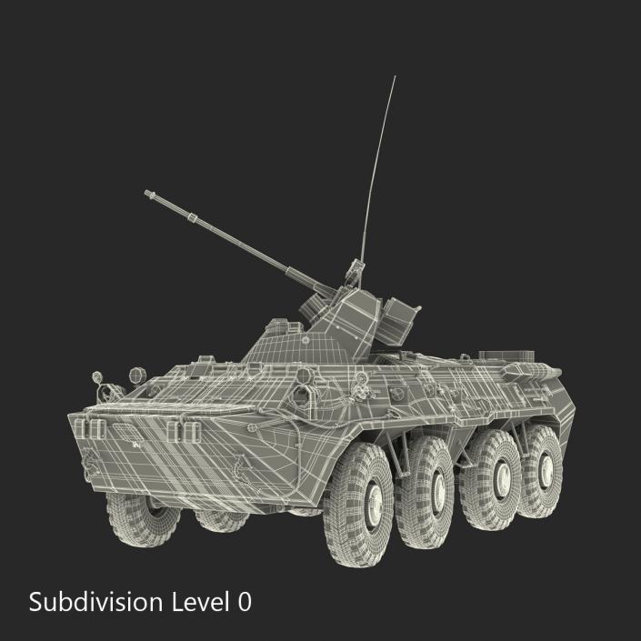 Amphibious Armoured Personnel Carrier BTR 80A Rigged 3D