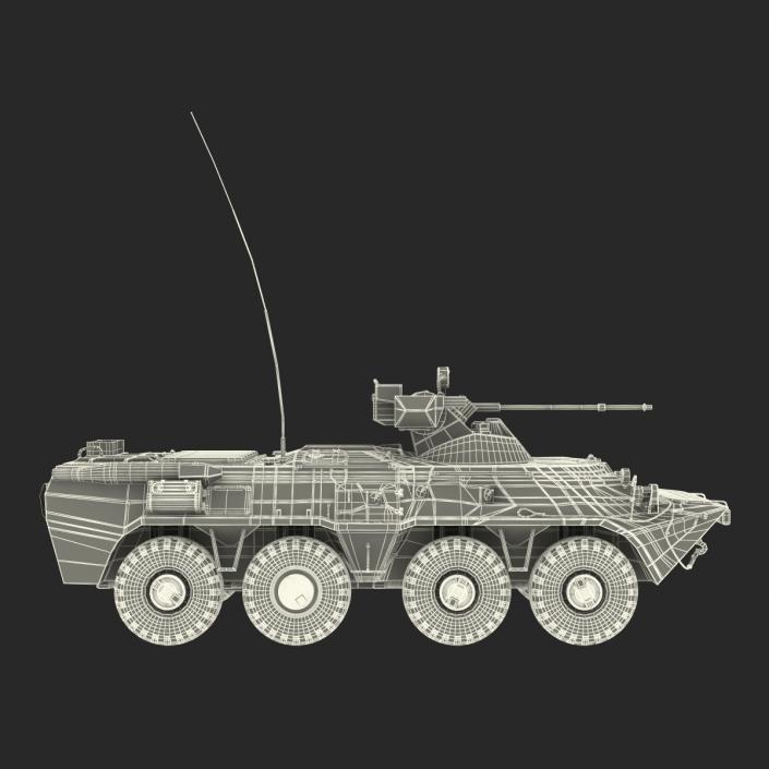 Amphibious Armoured Personnel Carrier BTR 80A Rigged 3D