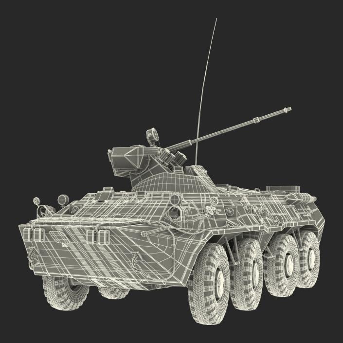 Amphibious Armoured Personnel Carrier BTR 80A Rigged 3D