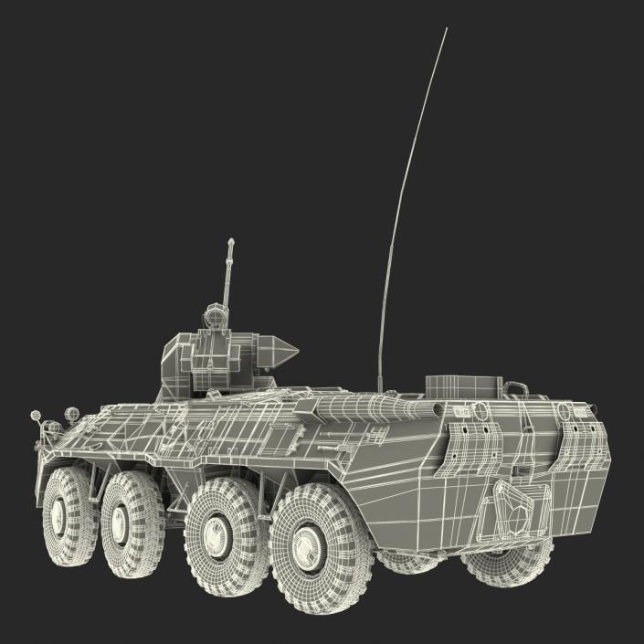 Amphibious Armoured Personnel Carrier BTR 80A Rigged 3D