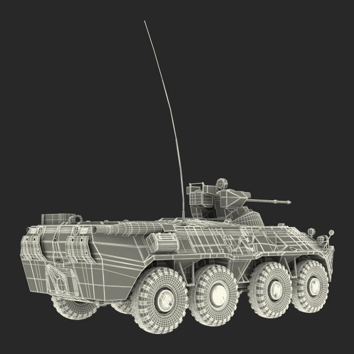 Amphibious Armoured Personnel Carrier BTR 80A Rigged 3D