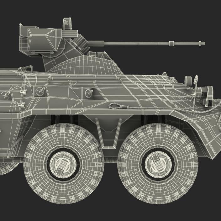 Amphibious Armoured Personnel Carrier BTR 80A Rigged 3D