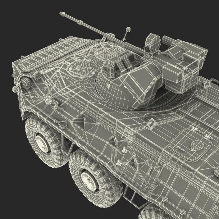 Amphibious Armoured Personnel Carrier BTR 80A Rigged 3D