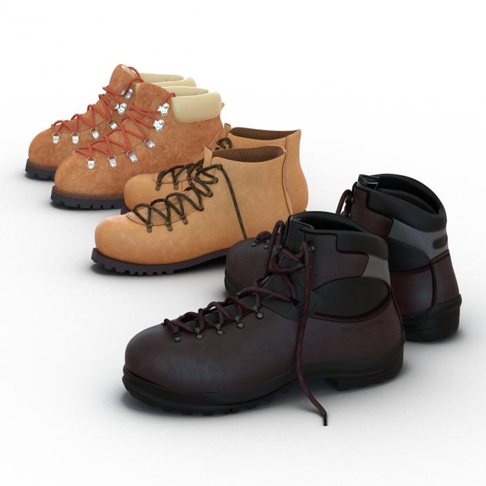 3D Hiking Boots Collection model