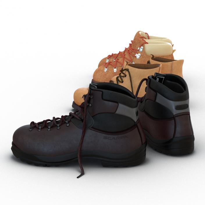 3D Hiking Boots Collection model