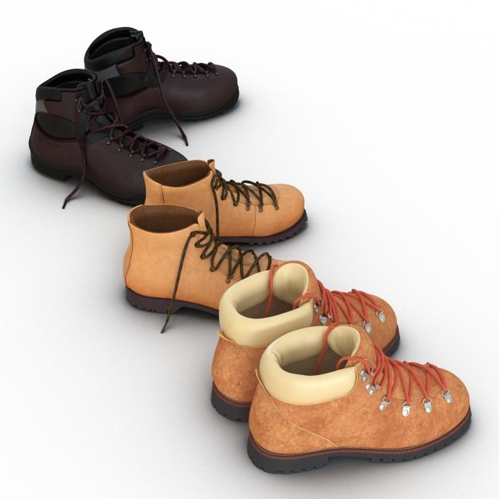 3D Hiking Boots Collection model