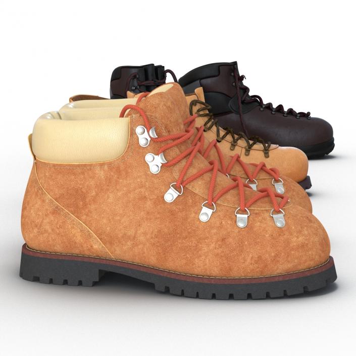 3D Hiking Boots Collection model