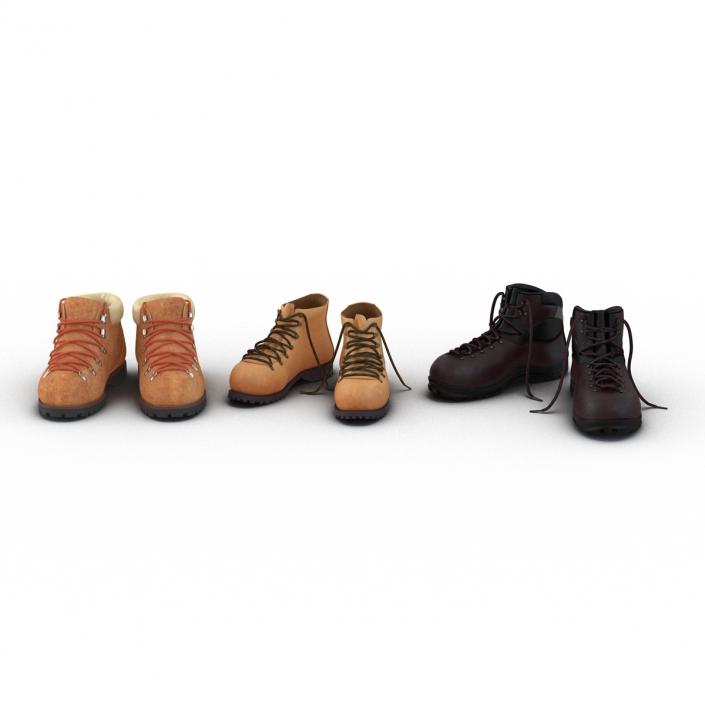 3D Hiking Boots Collection model