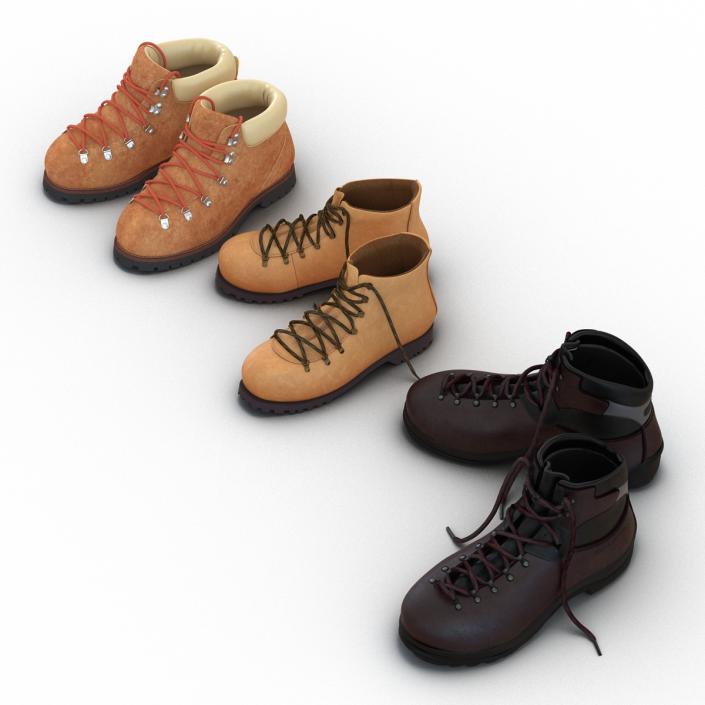 3D Hiking Boots Collection model