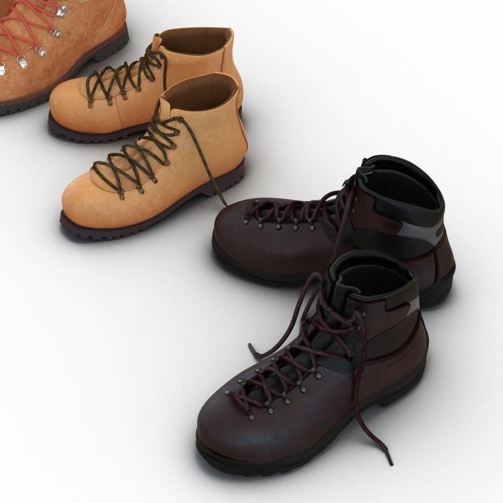 3D Hiking Boots Collection model