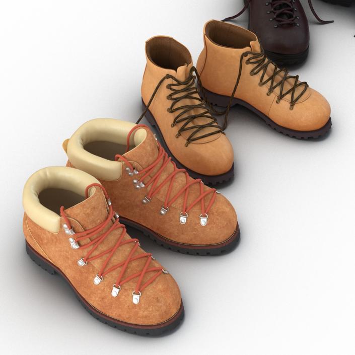 3D Hiking Boots Collection model