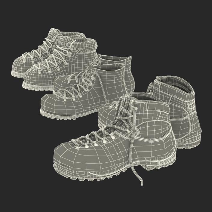 3D Hiking Boots Collection model