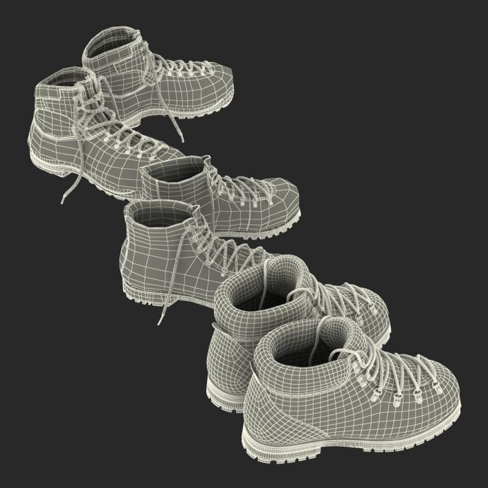 3D Hiking Boots Collection model