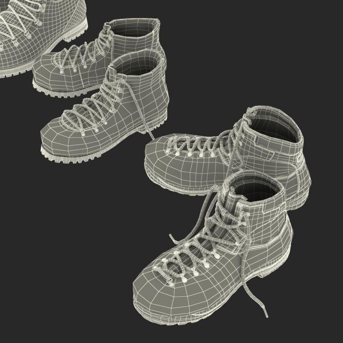 3D Hiking Boots Collection model