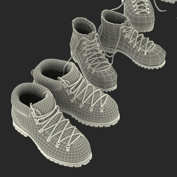 3D Hiking Boots Collection model