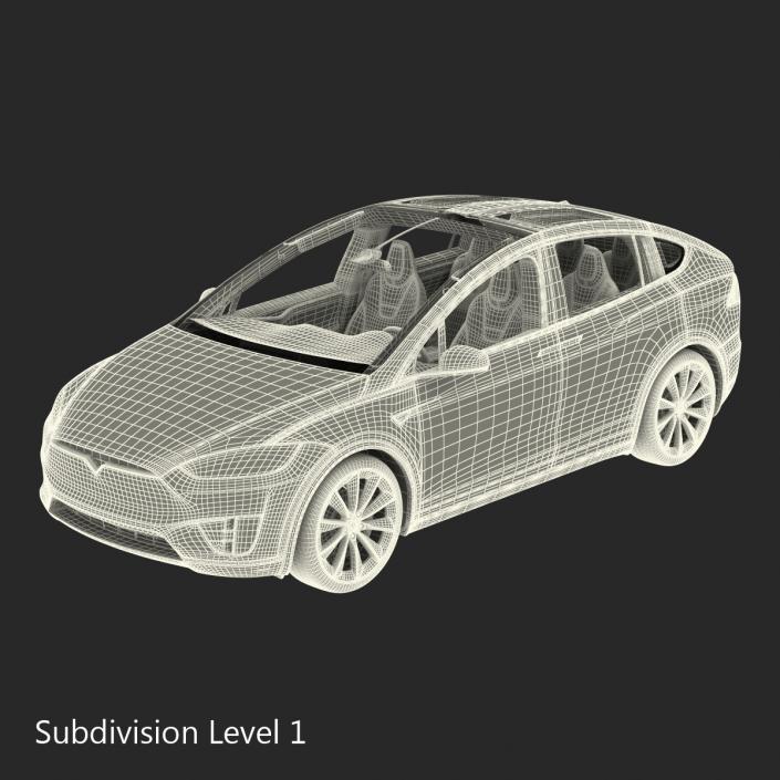 Tesla Model X Simple Interior 3D model