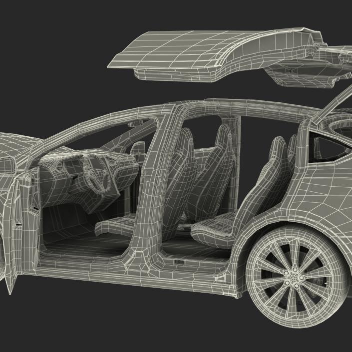 Tesla Model X Simple Interior 3D model