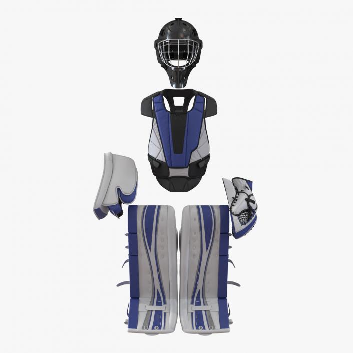 3D Hockey Goalie Protection Kit Generic Blue 2 model