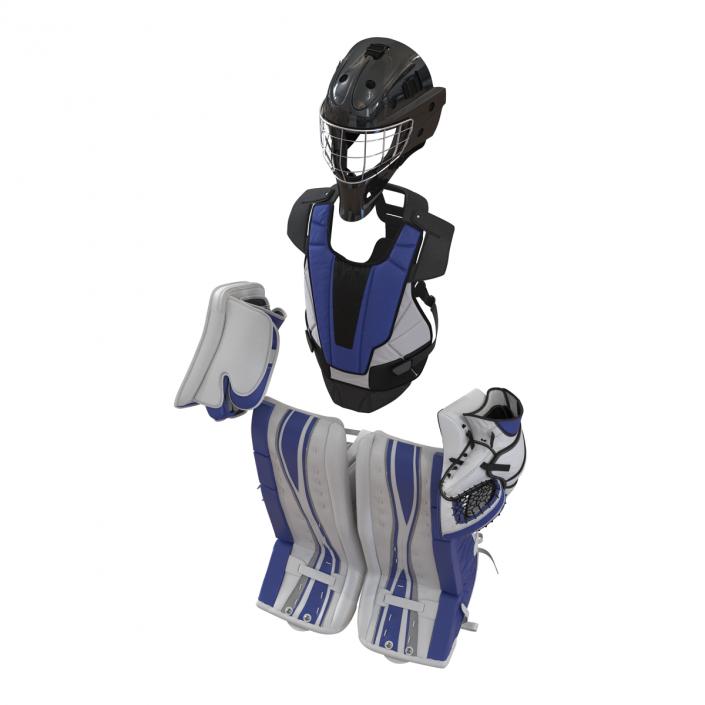 3D Hockey Goalie Protection Kit Generic Blue 2 model