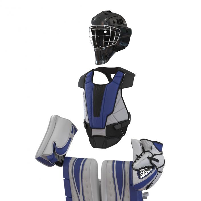 3D Hockey Goalie Protection Kit Generic Blue 2 model