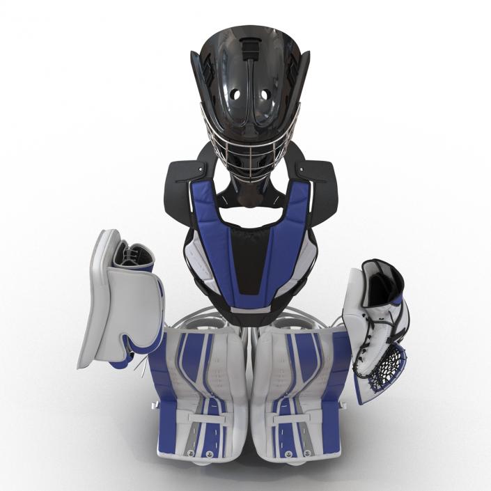 3D Hockey Goalie Protection Kit Generic Blue 3 model