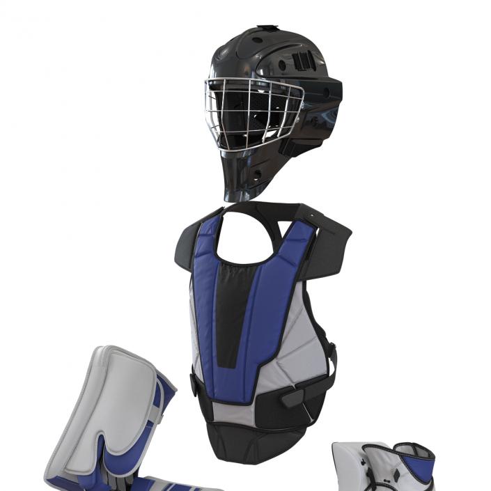 3D Hockey Goalie Protection Kit Generic Blue 3 model