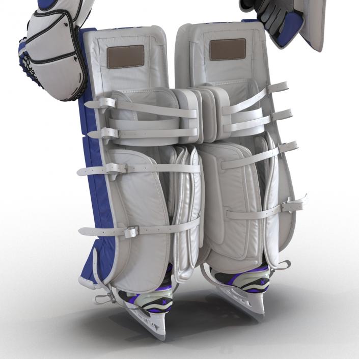 3D Hockey Goalie Protection Kit Generic Blue 3 model